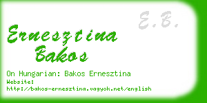 ernesztina bakos business card